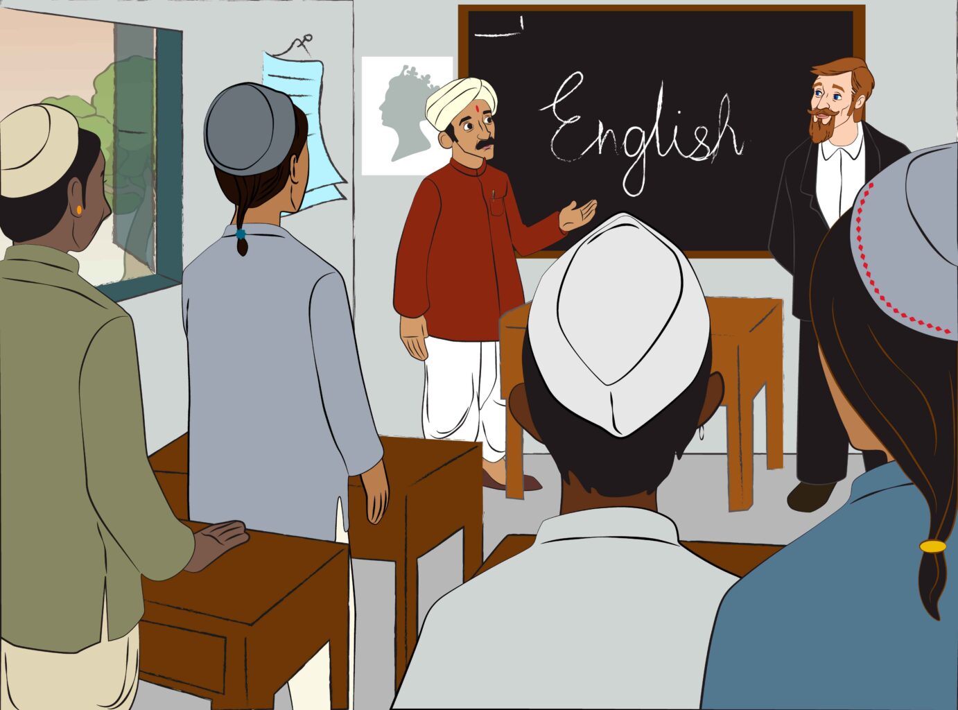 The School Inspector, Mr Giles, entered the classroom and decided to give the students a spelling test