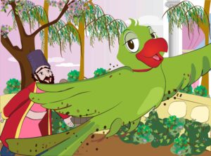 To the merchant's shock, the bird sat up and flew away!